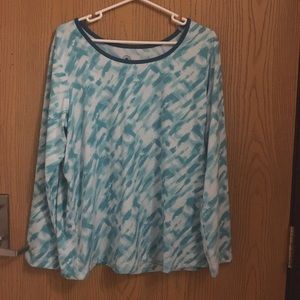 FULL beauty sport long sleeve green white shirt large 18/20